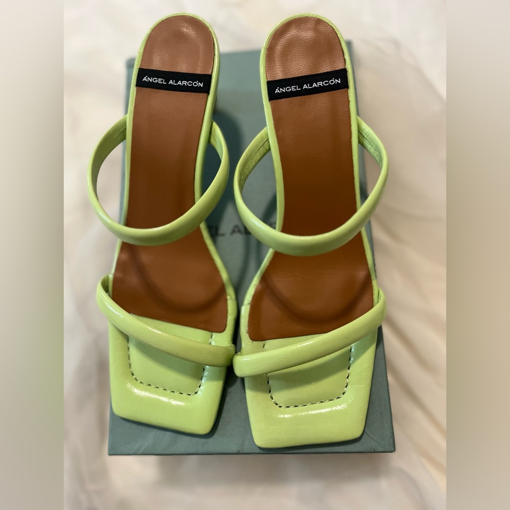 Angel Alarcon Lime Stappy Heels